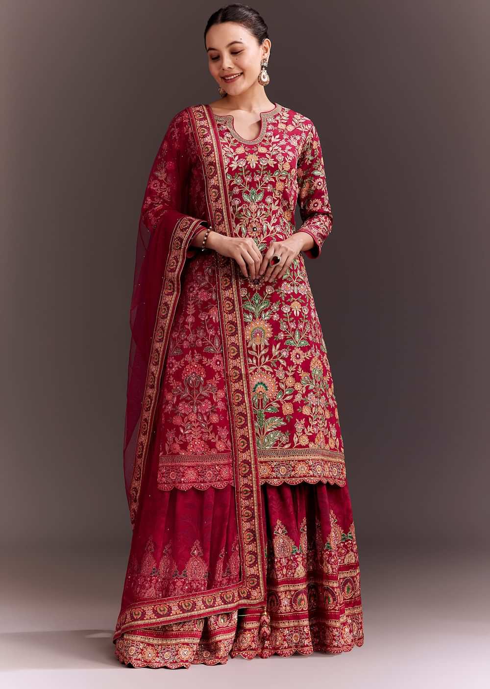 Rani Pink Embroidered Palazzo Set