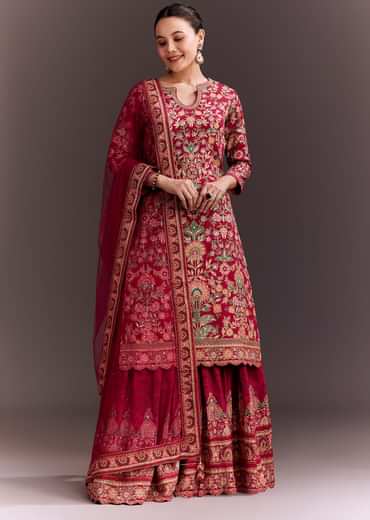 Rani Pink Embroidered Palazzo Set