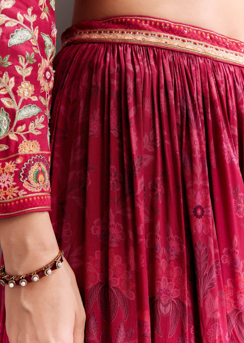 Rani Pink Embroidered Palazzo Set