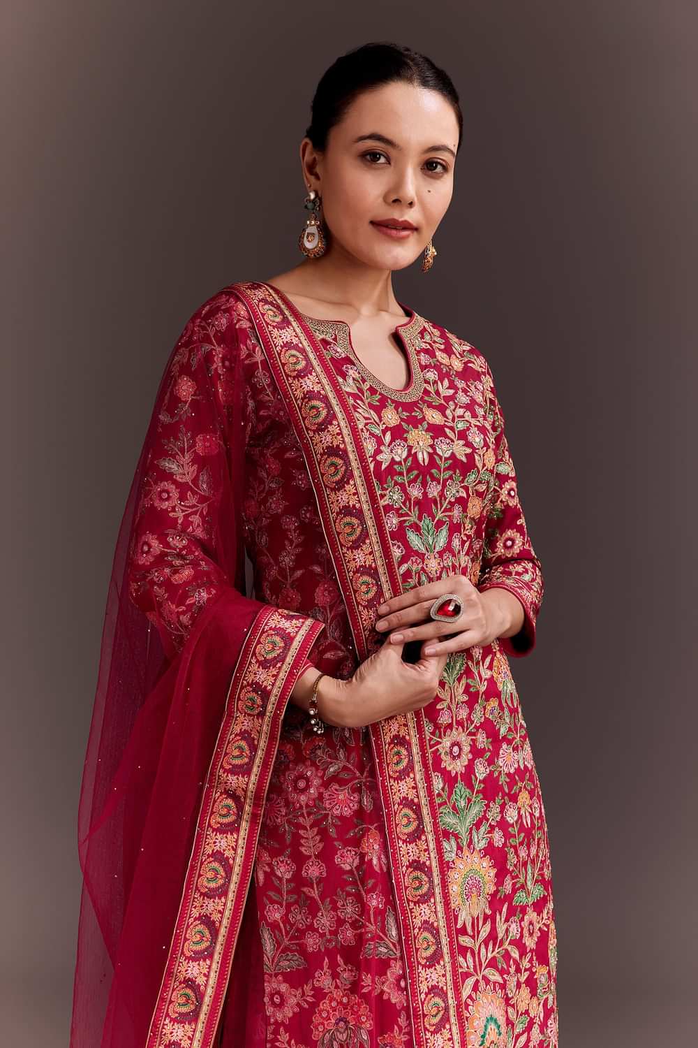 Rani Pink Embroidered Palazzo Set