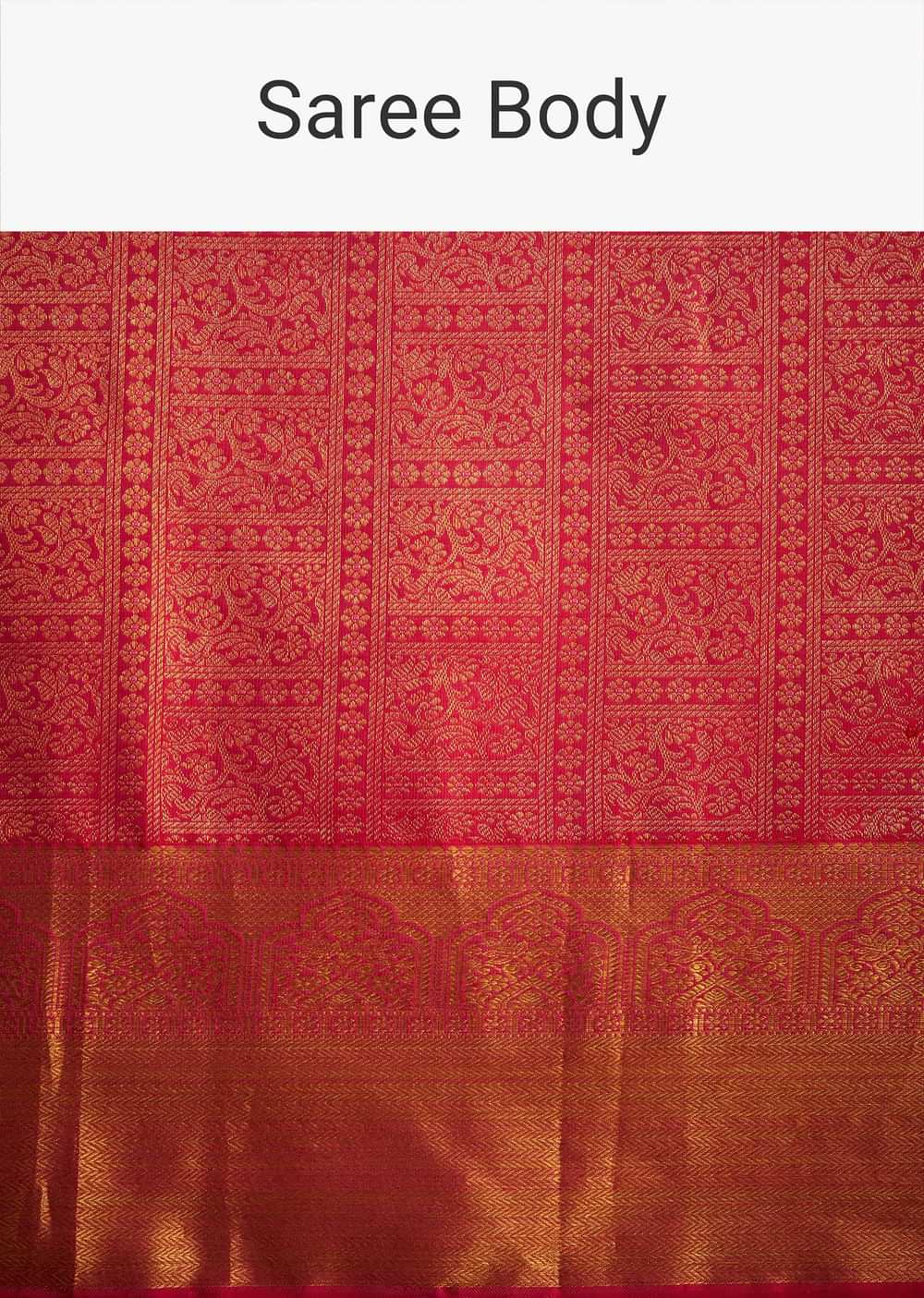 Rani Pink Kanjivaram Silk Saree With Golden Zari Detailing