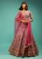 Rani Pink Lehenga Choli With Ethnic Floral Print And Zari Accents