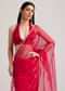 Rani Pink Organza Saree With Overall Cutdana Work