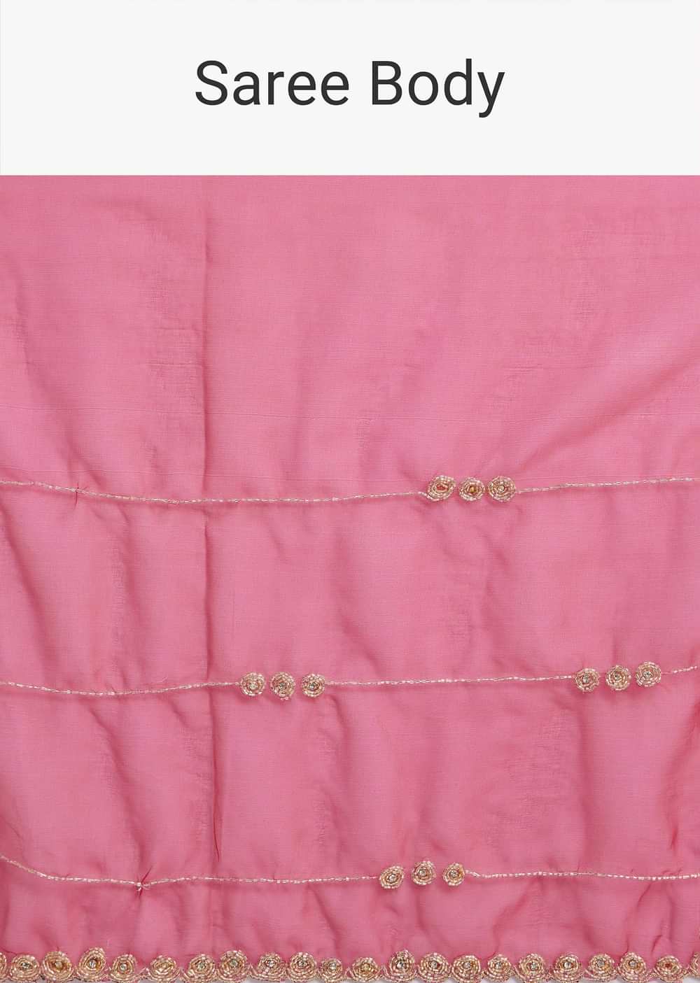 Rani Pink Organza Saree With Overall Cutdana Work