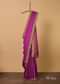 Rani Pink Saree In South Resham Silk With Kashmiri Motifs And Unstitched Blouse Fabric