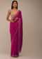 Rani Pink Saree In Stones And Cut Dana Embroidery