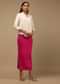 Rani Pink Shapewear Saree Petticoat In Cotton Lycra With Elastic Waistband And Slit