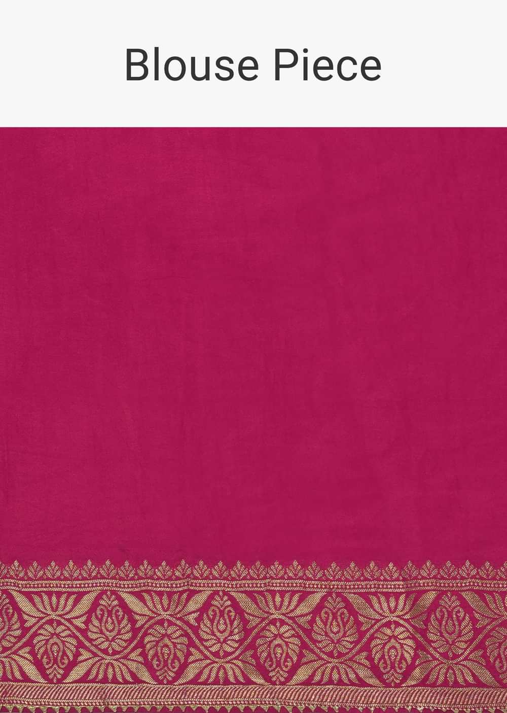 Rani Pink Silk Saree With Bandhani Detail And Unstitched Blouse Piece
