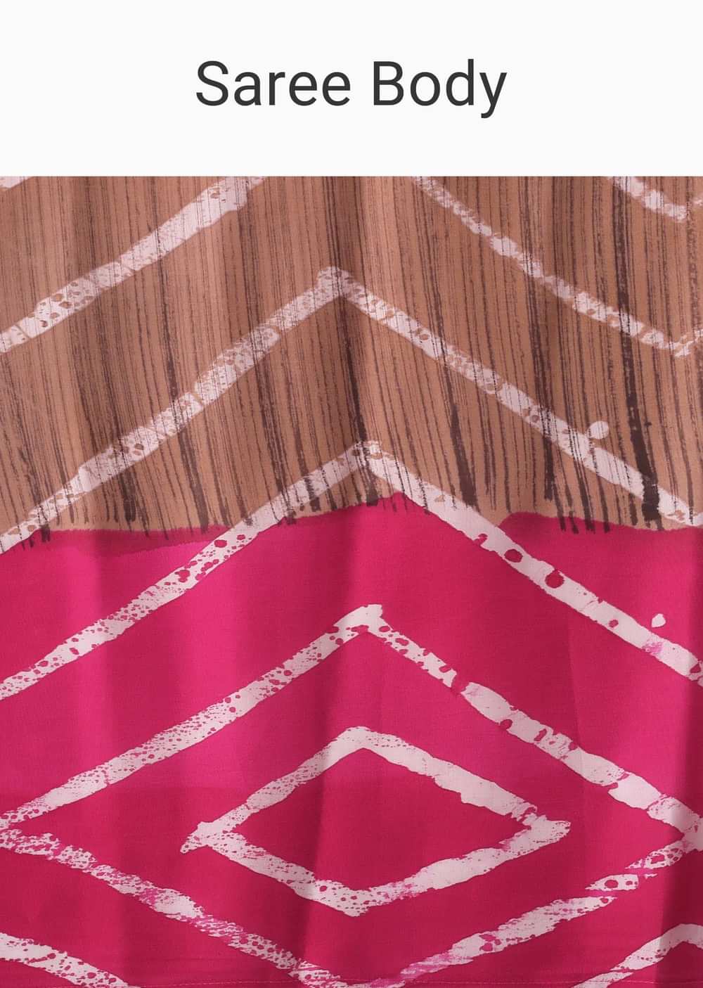 Raspberry Sorbet Pink Geometric Print Satin Saree