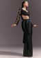 Ready Pleated Saree With V Neck Blouse And Cutdana Work