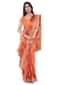 Red and orange Georgette banarasi saree with tie and die pattern only on Kalki