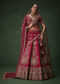 Red Bridal Silk Lehenga Set with Dupattas