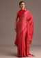 Red Chevron Printed Satin Saree