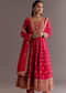 Red Chinon Zari Sequin Anarkali Suit With Dupatta