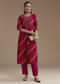 Red Cotton Silk Foil Mirror Kurta Set