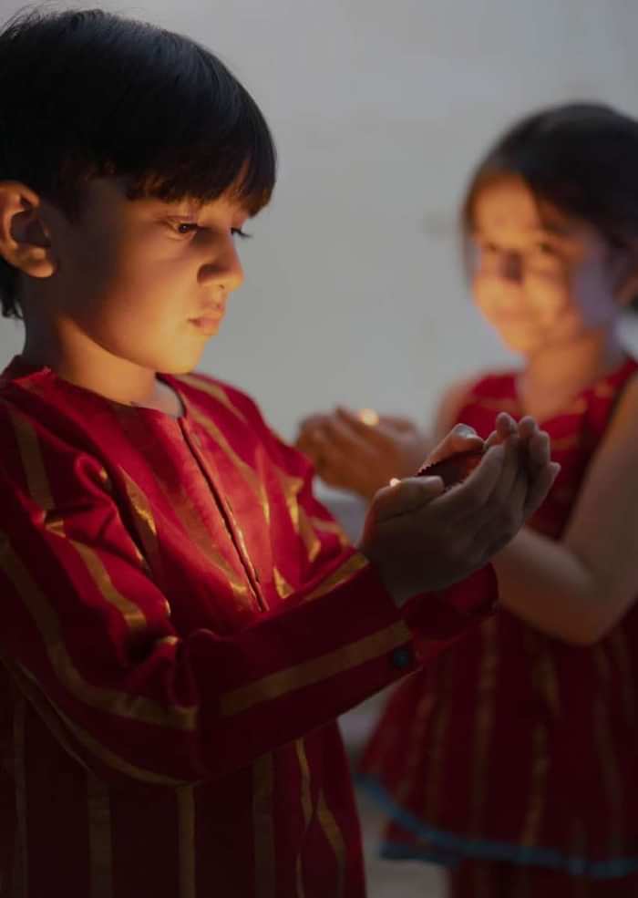 Kalki Boys Red Kurta In Cotton Silk With Hand Woven Zari Stripes Love The World Today