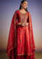 Red Patola And Bandhani Print Kurta Set With Banarasi Dupatta