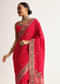Red Silk Saree With Embroideed Border And Pallu