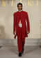 Red Silk Sherwani For Groom With Bead And Zardosi Embroidery