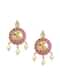 Red And Gold Rajwadi Style Kada Bangle With Enamel Detail And Pendant Drops