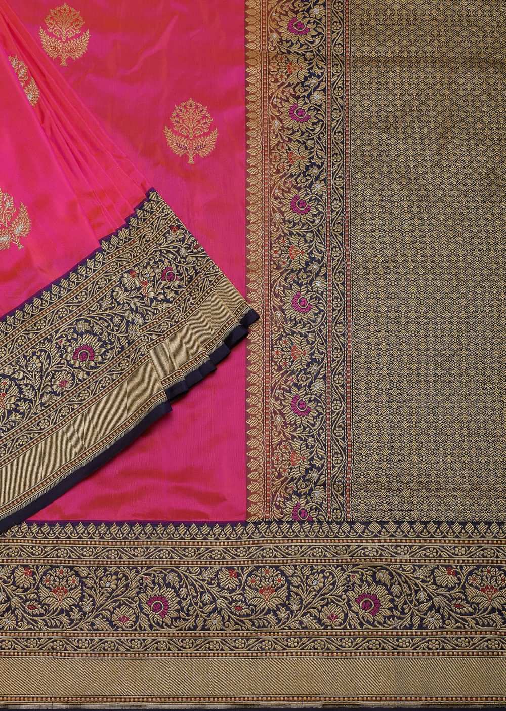 Red Banarasi Katan Silk Weave Saree With Unstitched Blouse Piece