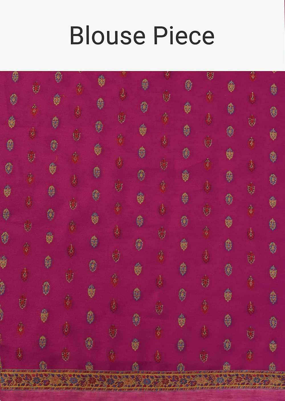 Red Banarasi Pashmina Saree And Unstitched Blouse Piece
