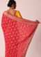 Red Bandhani Saree In Silk With Unstitched Blouse Piece