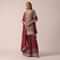 Red Chanderi Kurta Palazzo Set With Sequin Work