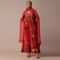 Red Chiffon Embroidered Anarkali With Dupatta