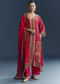 Red Crepe Printed Kurta Set
