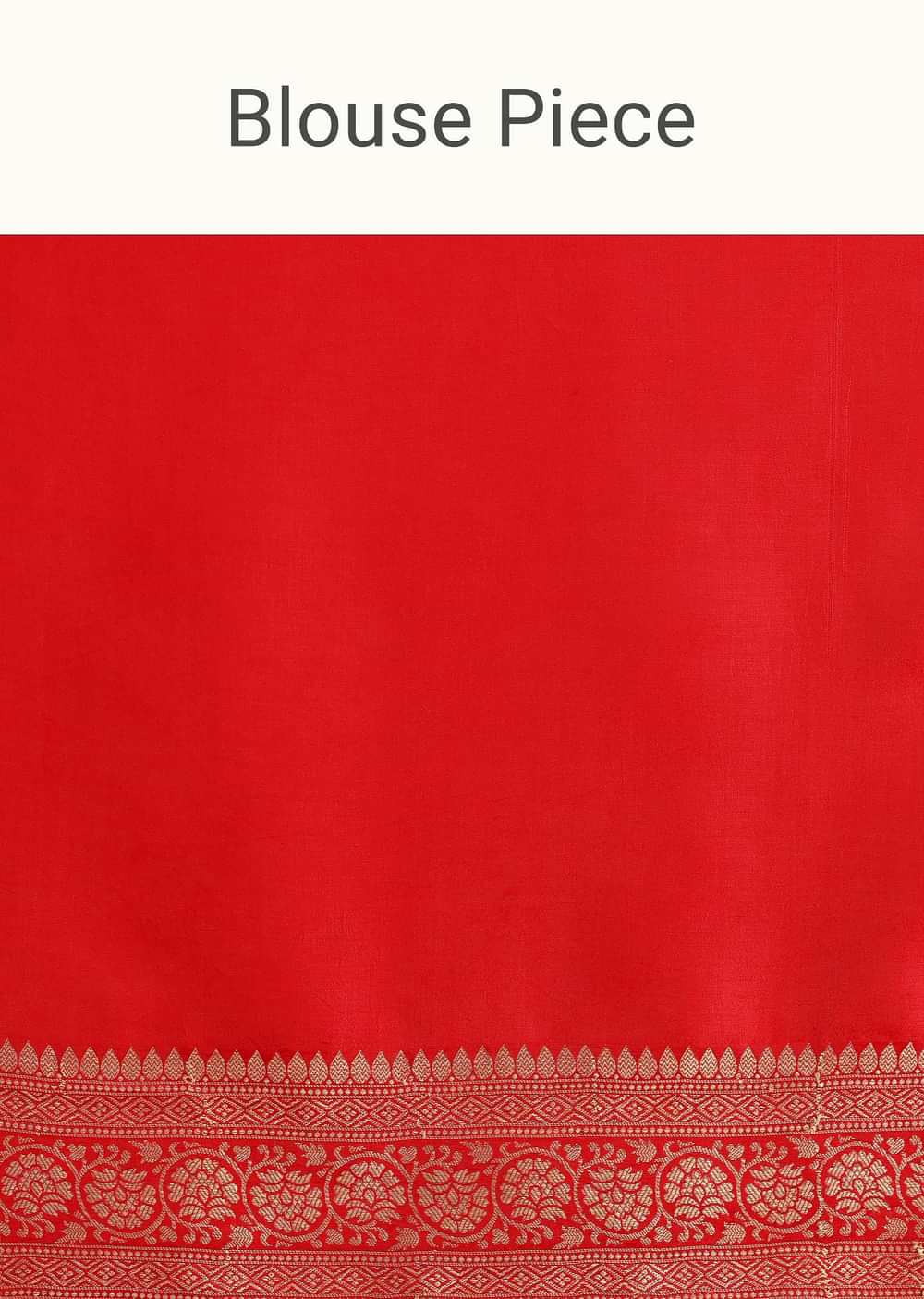 Red Dola Silk Saree With Woven Gold Buttis And Unstitched Blouse Piece