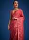 Punch Pink Dola Silk Saree With Zari Accents On Pallu And Border