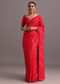 Red Dola Silk Woven Leheriya Saree With Gotta Patti Border
