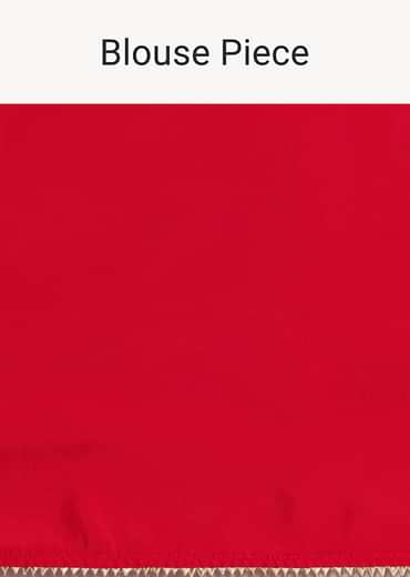 Red Dola Silk Woven Leheriya Saree With Gotta Patti Border