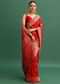 Red Dola Silk Woven Saree With Zari Work And Unstitched Blouse