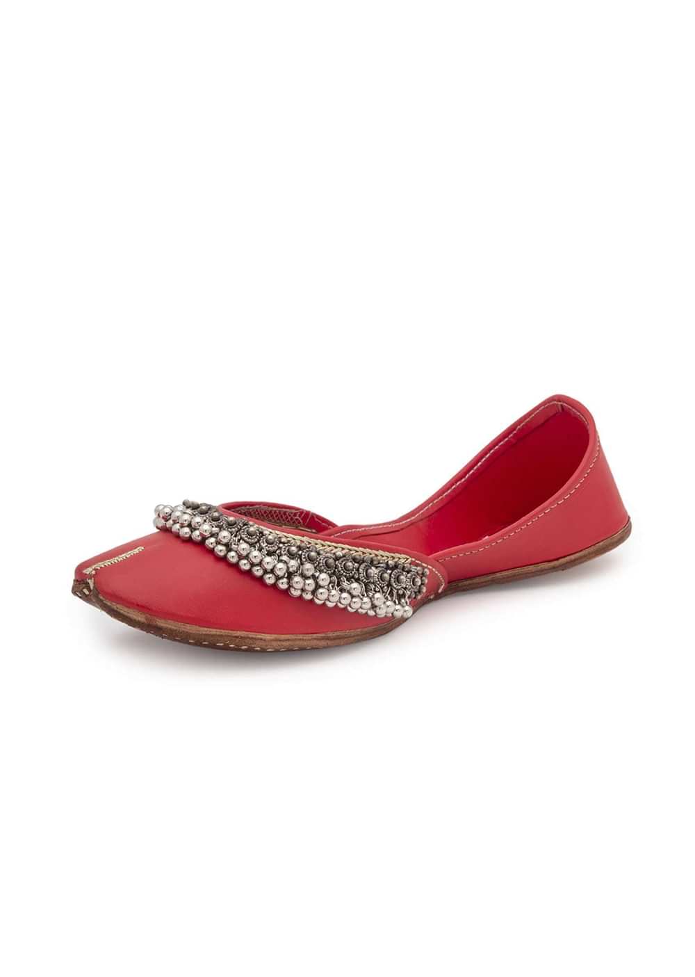 Red Juttis With Tiny Ghungroos By 5 Elements
