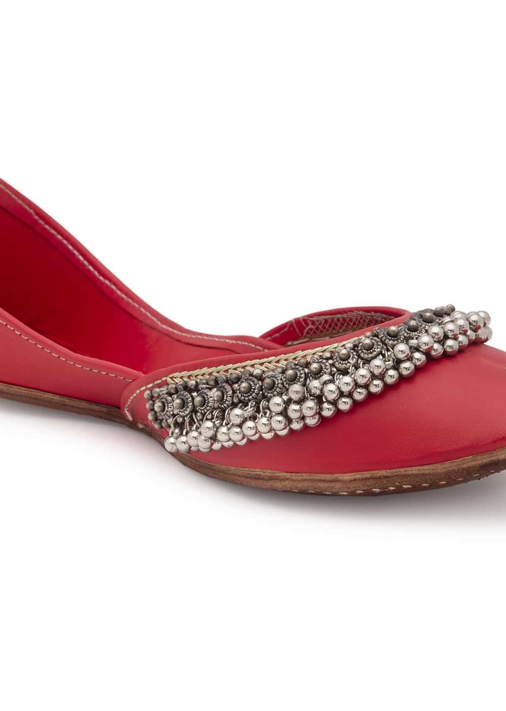 Red Juttis With Tiny Ghungroos By 5 Elements