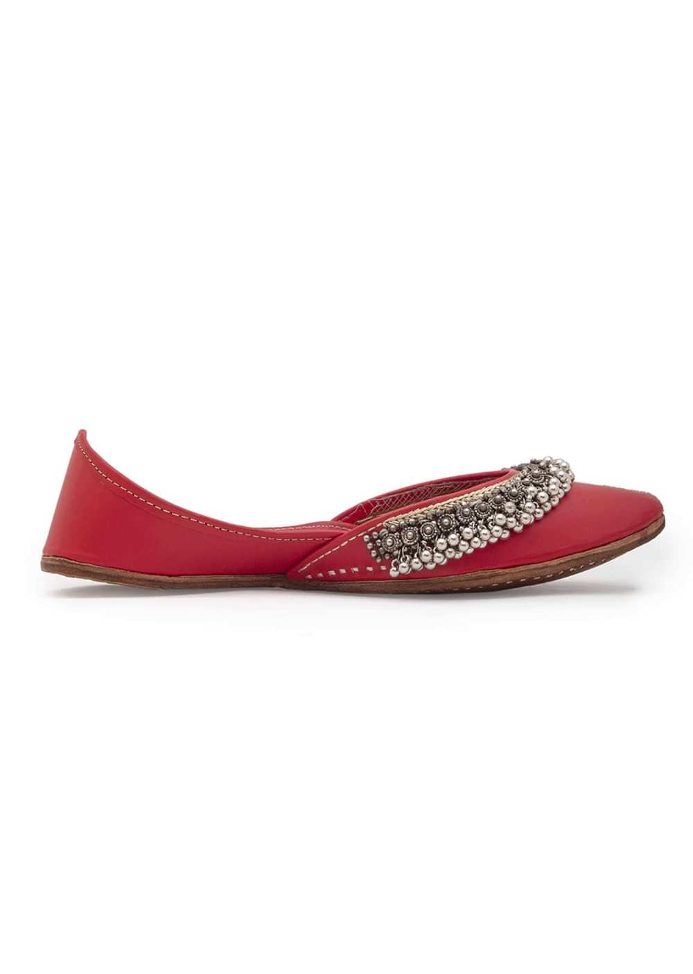 Red Juttis With Tiny Ghungroos By 5 Elements