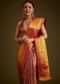 Red Kanjivaram Silk Saree With Golden Zari Border