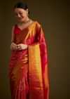 Red Kanjivaram Silk Saree With Golden Zari Detailing