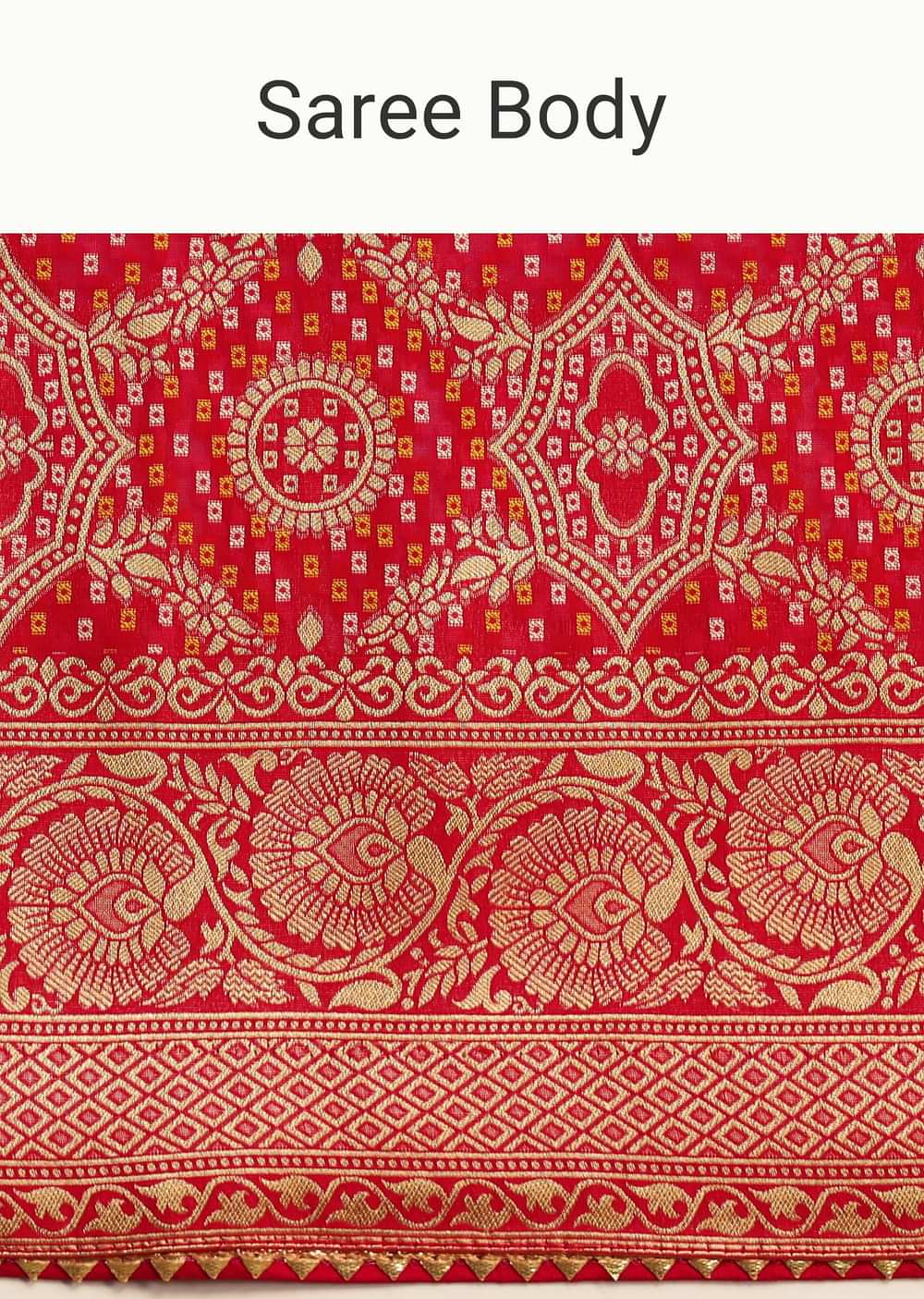 Red Khaddi Georgette Zari Weave Saree With Unstitched Blouse