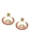 Red Kundan Oval Danglers