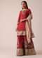 Red Kurta Palazzo Set With Hand Embroidery