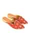Red Loafers With Maroon Swarovski And Gold Nakshi Work By Sole House