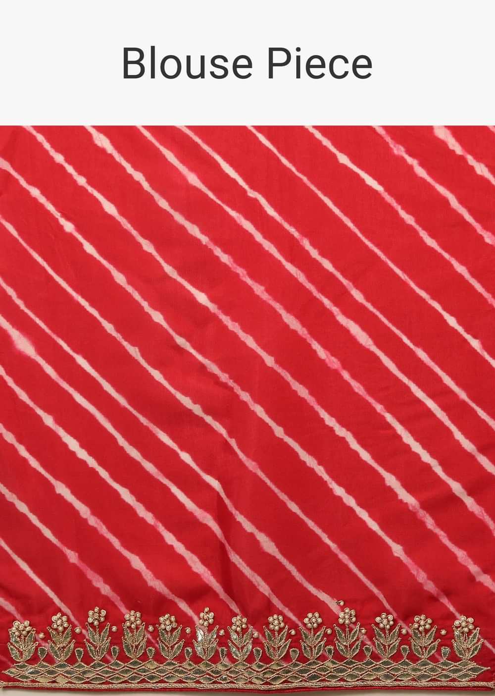 Red Ombre Saree In Organza With Bandhani Printed Geometric Buttis And Gotta Border