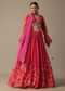 Red Printed Chiffon Lehenga Set