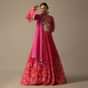 Red Printed Chiffon Lehenga Set