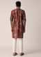 Red Printed Kurta For Men