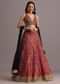 Red Printed Zari Embroidered Lehenga Choli With Dupatta