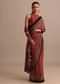 Red Satin Ajrakh Handblock Printed Saree